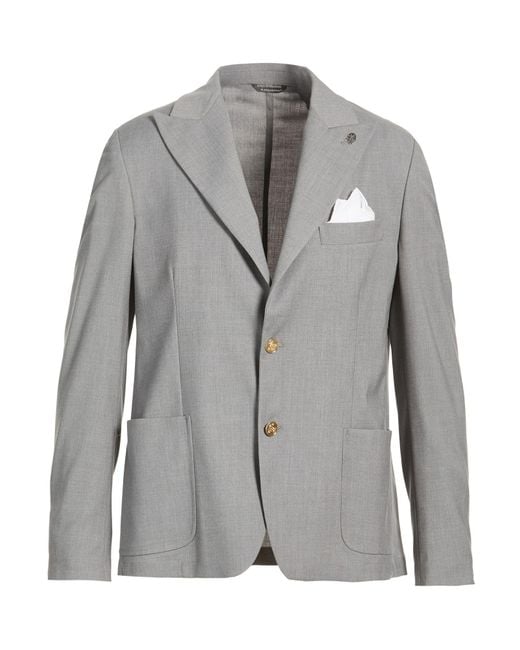 Daniele Alessandrini Gray Blazer Polyester, Viscose, Elastane for men