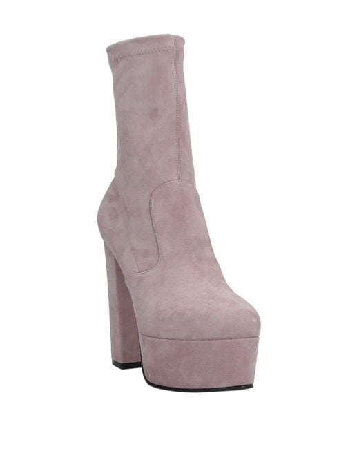 Le Silla Gray Ankle Boots Leather