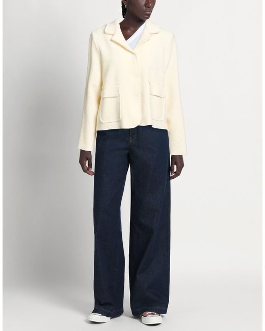 Anneclaire Natural Ivory Jacket Wool, Polyamide, Elastane