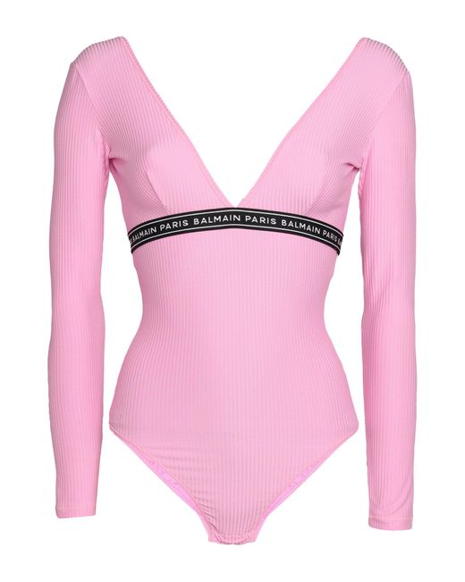 Balmain Pink Lingerie Bodysuit