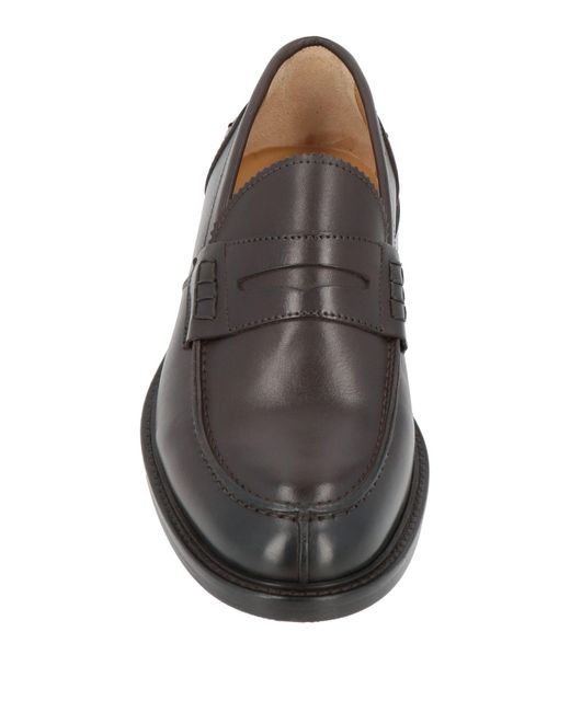 Testoni Gray Dark Loafers Leather for men