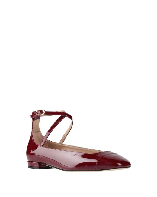 Stuart Weitzman Red Ballet Flats Leather