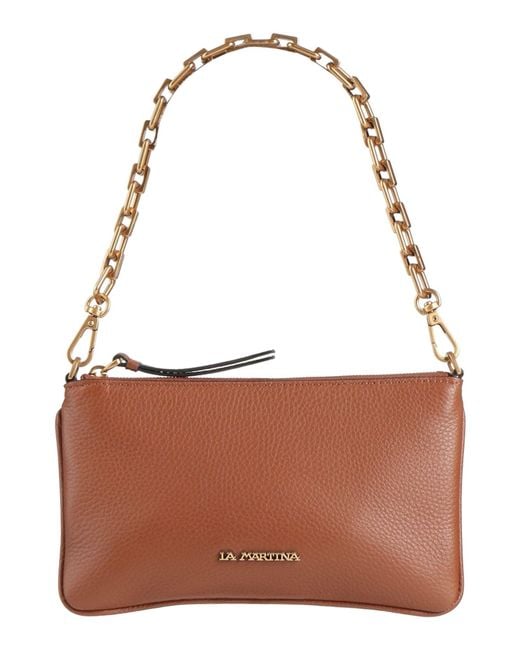 La Martina Brown Handbag Leather
