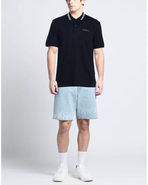 Bikkembergs Blue Polo Shirt Cotton, Elastane for men