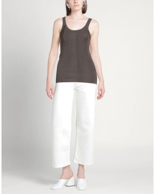Quira Brown Tank Top Silk