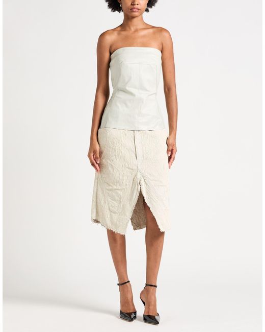 Rick Owens White Light Top Cotton, Elastomultiester, Rubber
