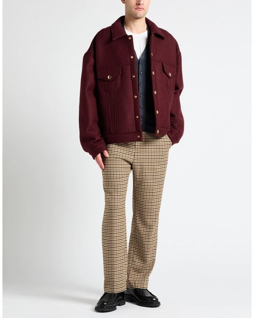 Dolce & Gabbana Red Plum Jacket Viscose, Wool, Polyester, Elastane for men
