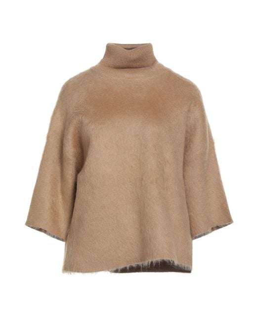 Fabiana Filippi Natural Turtleneck Virgin Wool, Mohair Wool, Polyamide, Wool, Elastane