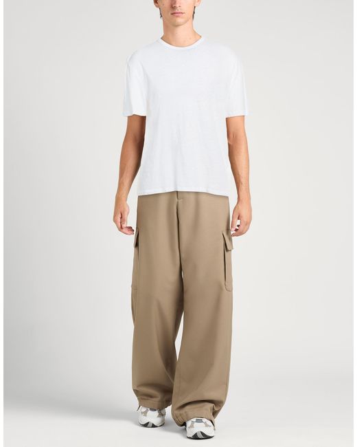 Officine Generale White T-Shirt Cotton, Linen for men