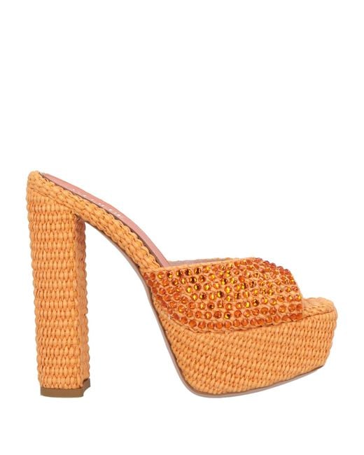 Gedebe Orange Sandals Natural Raffia