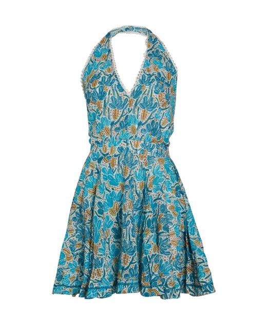 Poupette Blue Mini Dress Cotton