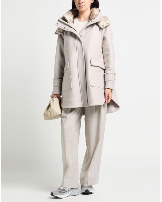 Herno Gray Light Coat Virgin Wool, Polyamide