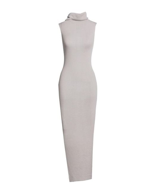 Rick Owens White Light Maxi Dress Virgin Wool