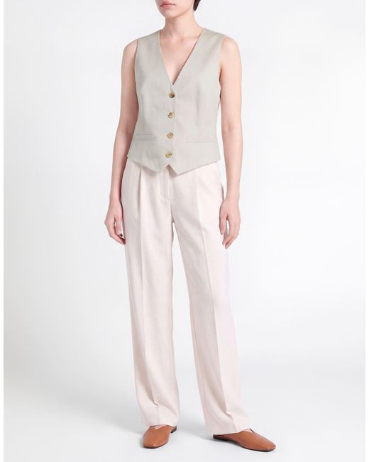 Barbara Bui White Tailored Vest Wool, Cotton, Elastane