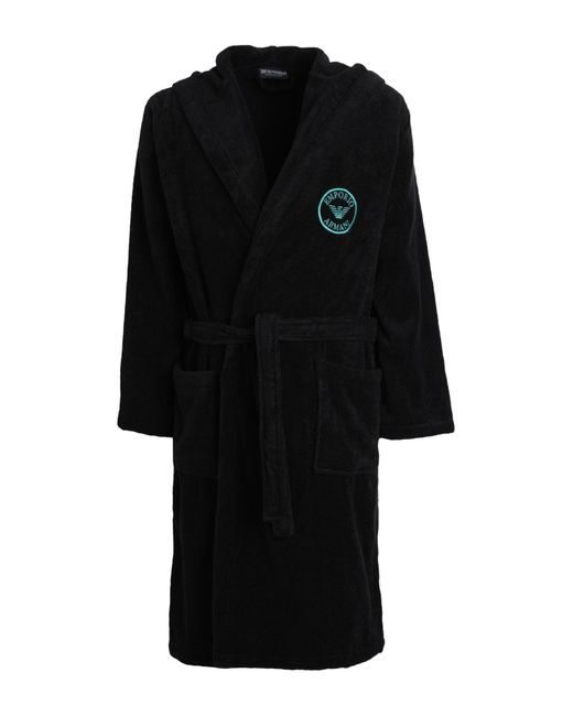 Emporio Armani Black Dressing Gown Or Bathrobe for men