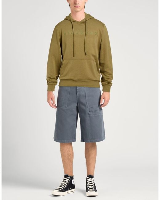 John Richmond Green Military Sweatshirt Cotton, Polyester for men