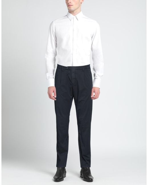 Yan Simmon Blue Pants Cotton, Polyester, Elastane for men