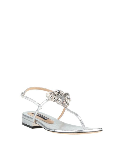 Sergio Rossi White Thong Sandal