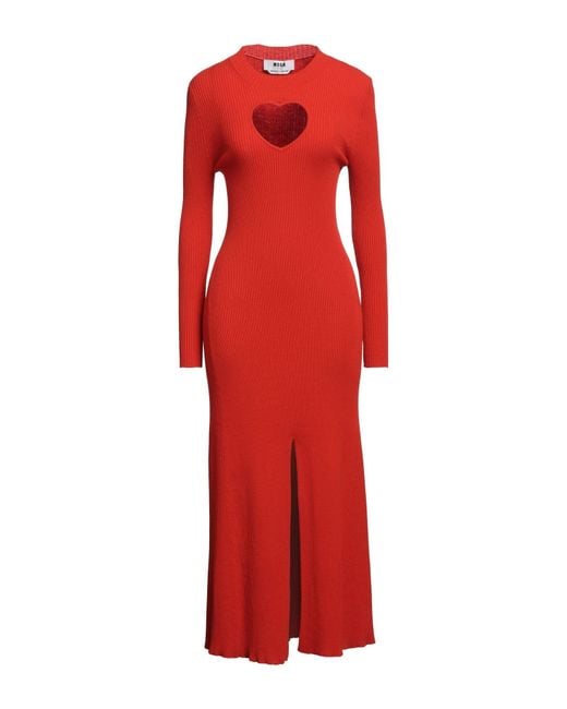 MSGM Red Maxi Dress