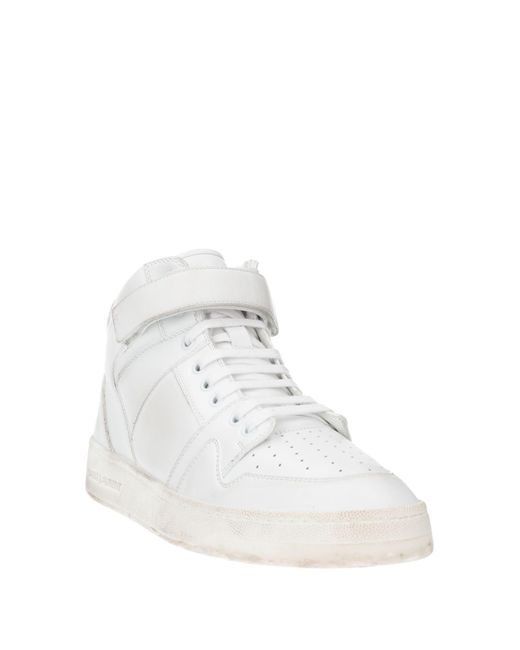 Saint Laurent White Lax Leather Sneakers for men