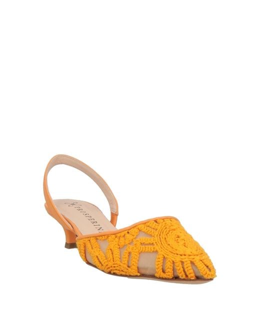 PROSPERINE® Orange Pumps Leather, Textile Fibers