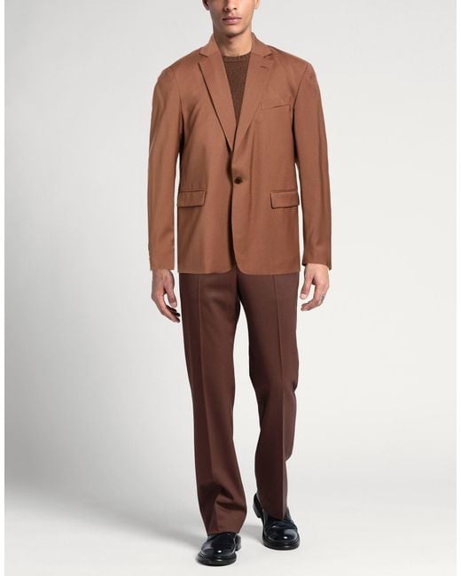 Costumein Brown Blazer Virgin Wool for men