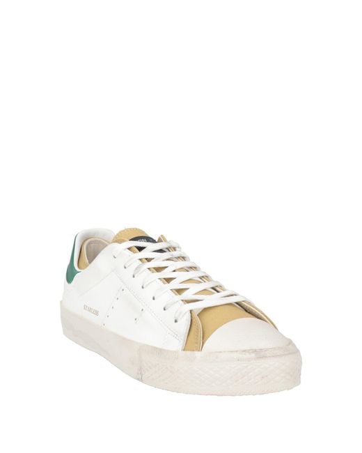 HIDNANDER White Sneakers Leather, Textile Fibers for men
