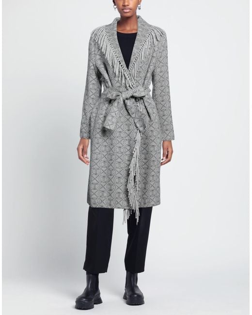 Twinset Gray Jacke, Mantel & Trenchcoat