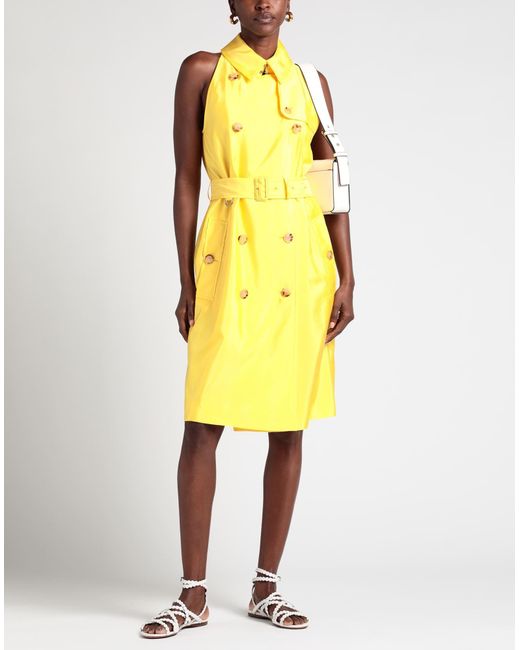 Burberry Yellow Overcoat & Trench Coat Cupro, Viscose