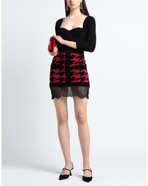Balmain Red Mini Skirt