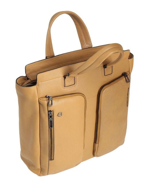 Piquadro Natural Camel Handbag Cow Leather, Eva (Ethylene for men