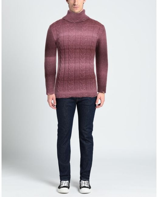 Daniele Alessandrini Purple Turtleneck for men