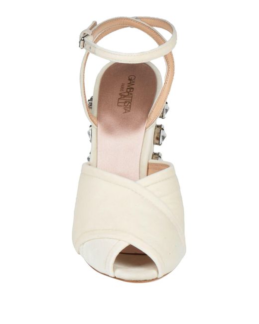 Giambattista Valli Natural Cream Sandals Textile Fibers