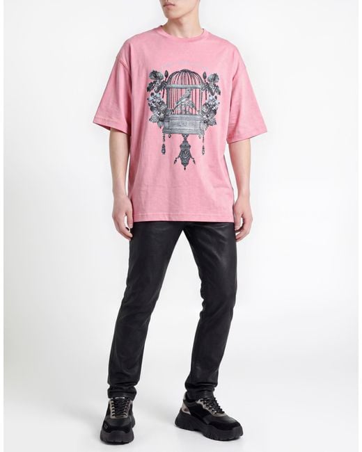 Versace Jeans Couture Pink T-Shirt Cotton for men