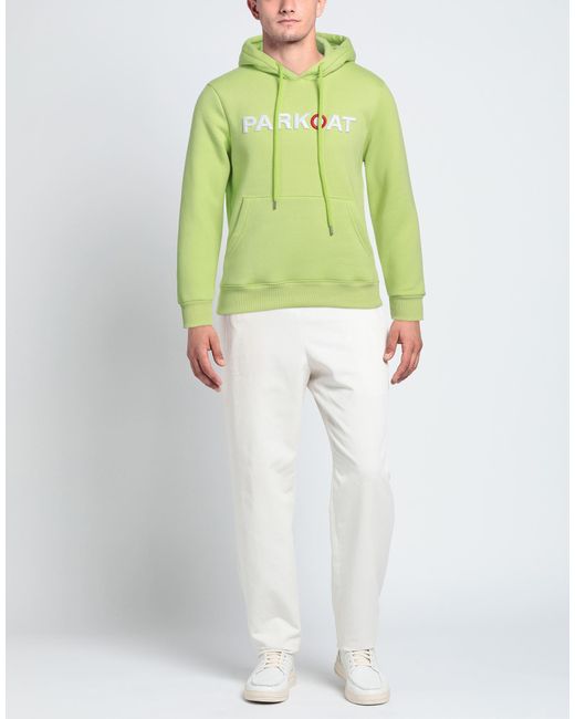 Parkoat Green Sweatshirt Cotton, Polyester for men