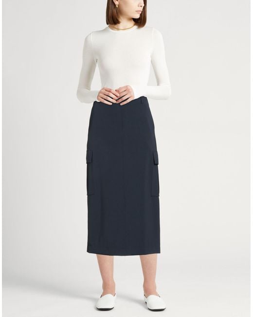 Theory Blue Midi Skirt