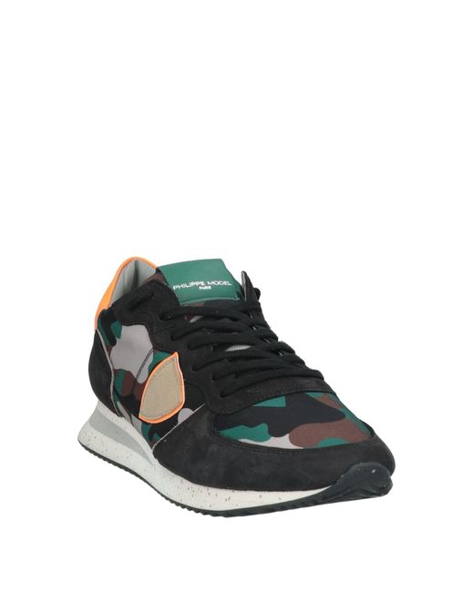 Philippe Model Black Sneakers Leather, Textile Fibers for men