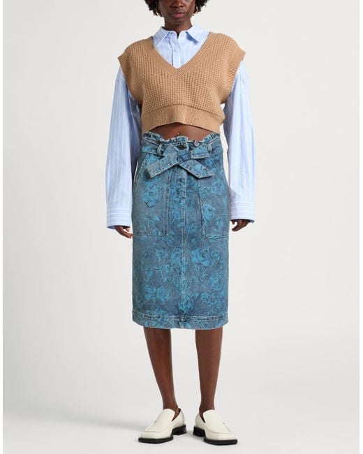 Jupe En Jean Manoush en coloris Blue