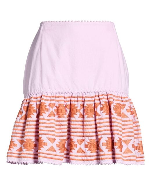 Bazar Deluxe Red Lilac Mini Skirt Cotton