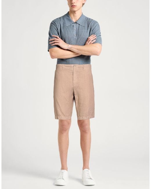Fedeli Natural Sand Shorts & Bermuda Shorts Linen for men