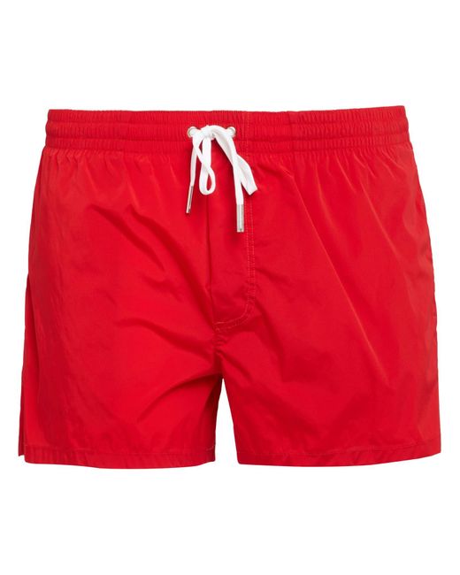 DSquared² Red Swim Trunks for men