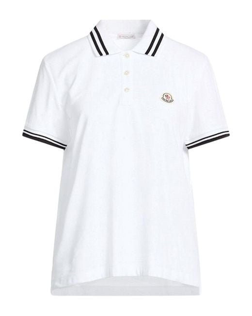 Moncler White Polo Shirt Cotton