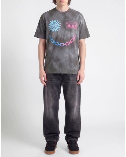 Aries Gray T-Shirt Cotton for men