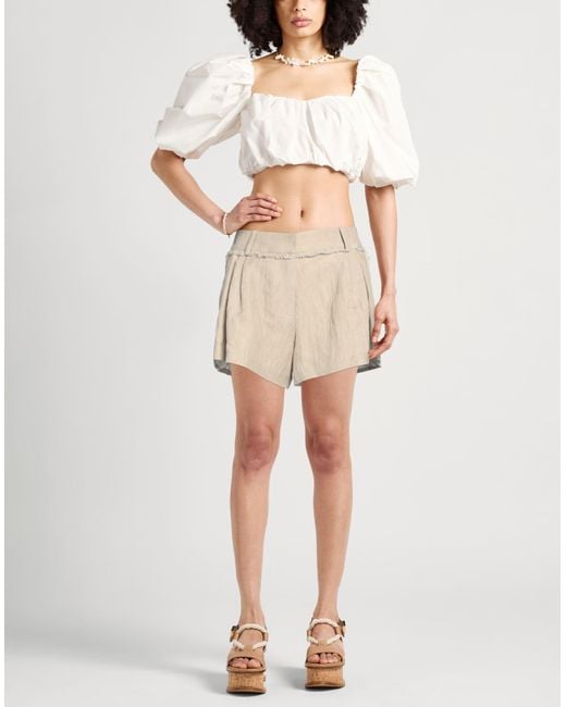 Rabanne Natural Shorts & Bermuda Shorts Cotton, Viscose, Polyamide, Polyester