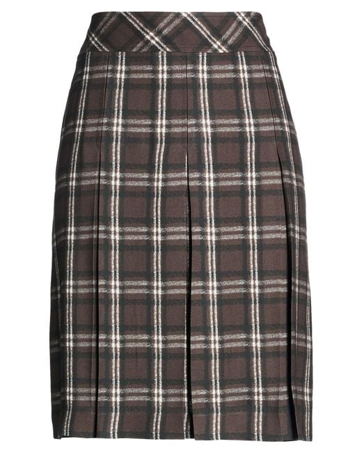 ERMANNO FIRENZE Gray Chocolate Midi Skirt Viscose