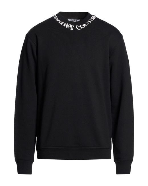 Versace Jeans Couture Black Sweatshirt Cotton, Elastane for men