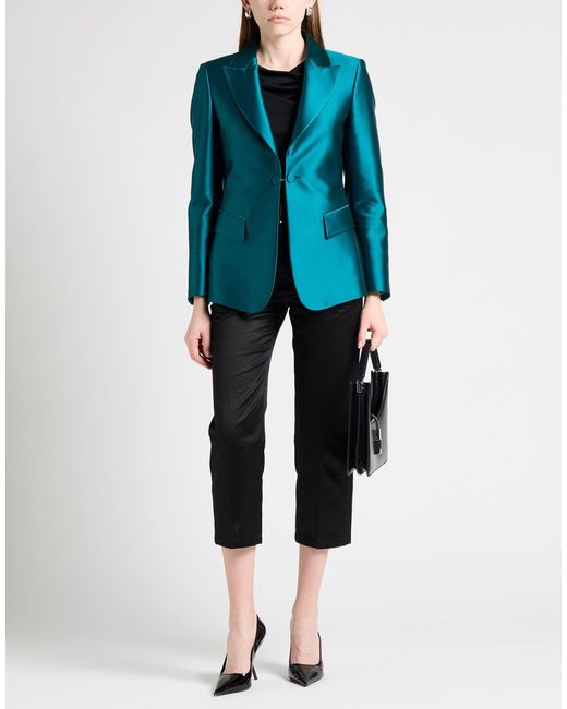 Alberta Ferretti Green Blazer Polyester, Silk