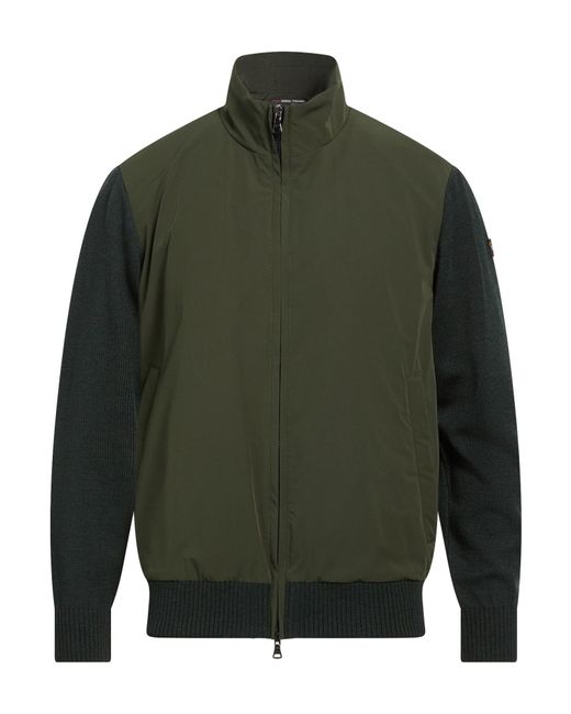 Paul & Shark Green Military Jacket Virgin Wool, Polyester, Elastane for men