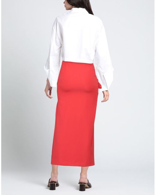 MSGM Red Maxi Skirt