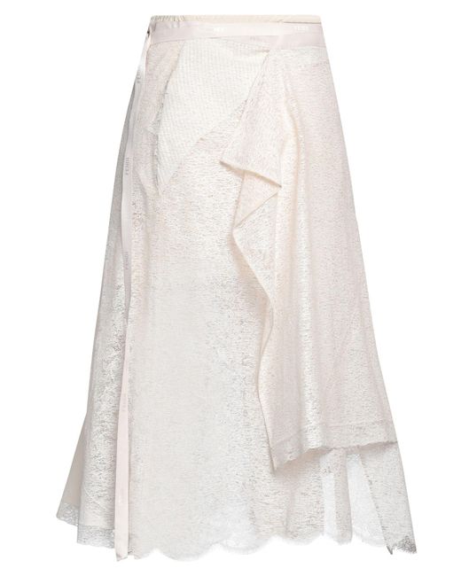 Fendi White Cream Midi Skirt Viscose, Polyamide, Polyurethane Resin